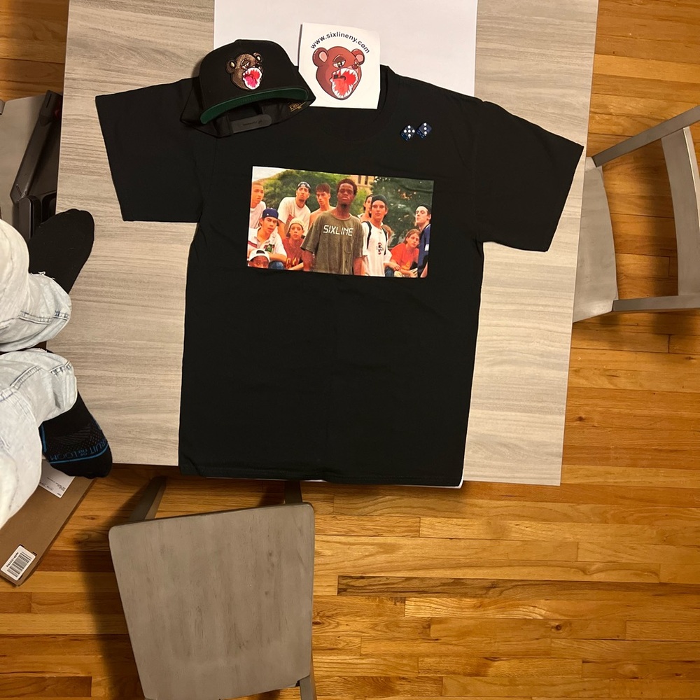 Black Short Sleeve Tee with Graphic Print